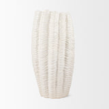 Mercana Velia Tall Seashell Sculptural Cream Glazed Ceramic Vase