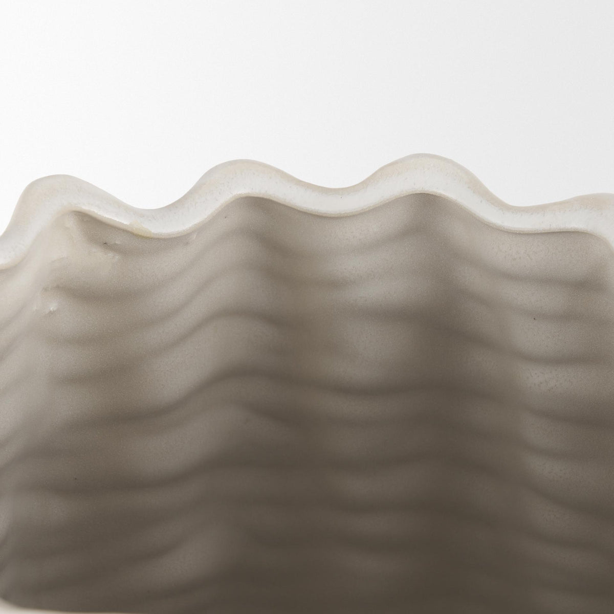Mercana Velia Tall Seashell Sculptural Cream Glazed Ceramic Vase