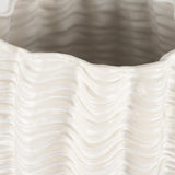 Mercana Velia Tall Seashell Sculptural Cream Glazed Ceramic Vase