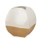 Mercana Vania Short Off White w/ Tan Textured Ceramic Vase