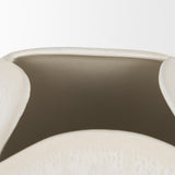 Mercana Vania Short Off White w/ Tan Textured Ceramic Vase