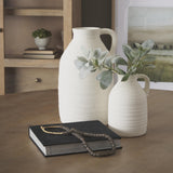 Mercana Tyrus Medium Textured Matte White w/ Speckling Ceramic Vase