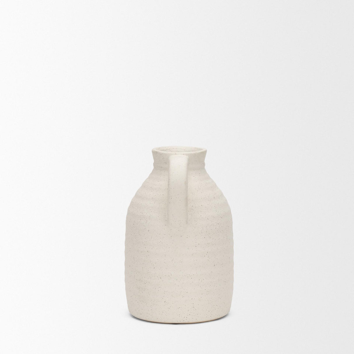 Mercana Tyrus Medium Textured Matte White w/ Speckling Ceramic Vase