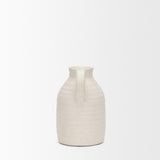 Mercana Tyrus Medium Textured Matte White w/ Speckling Ceramic Vase