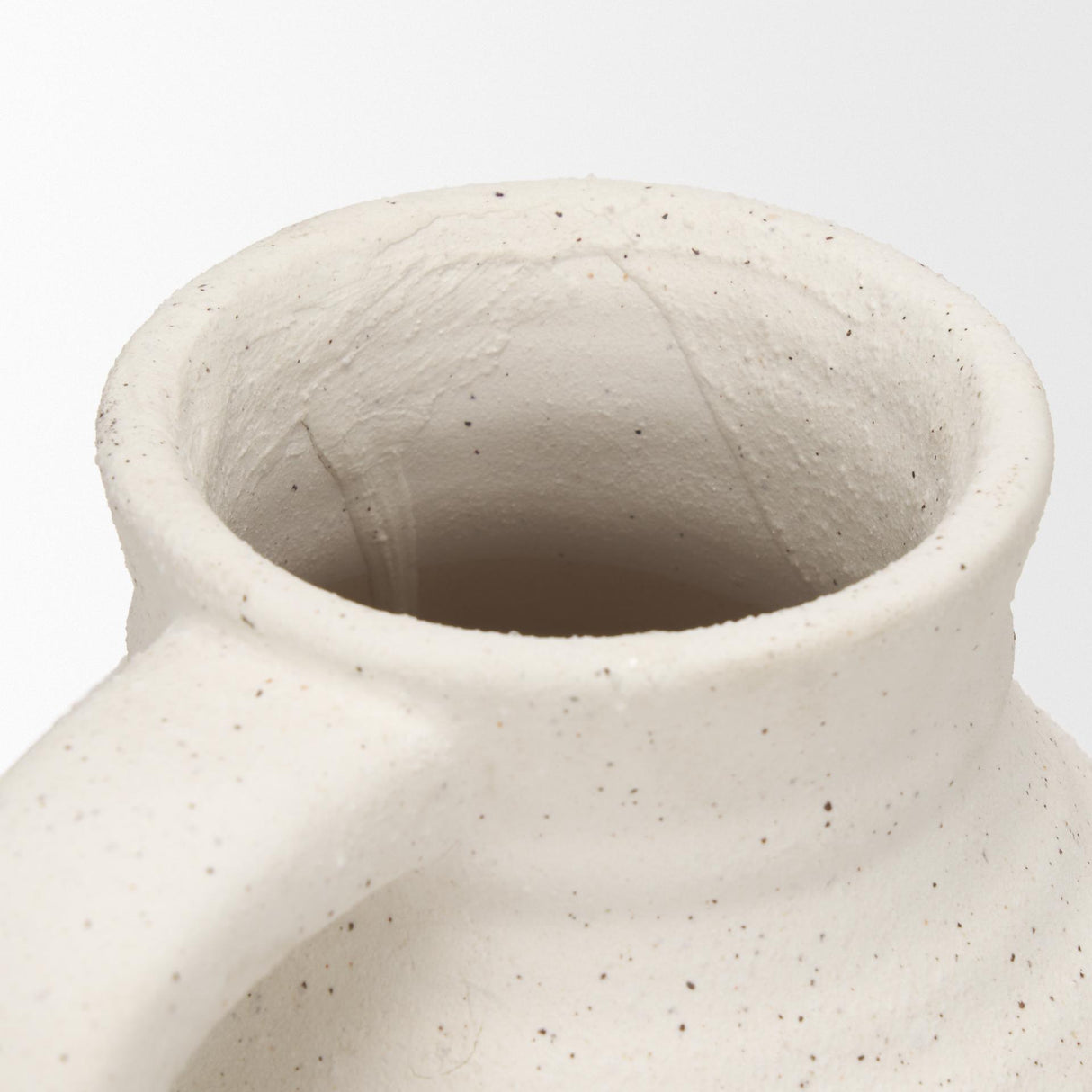 Mercana Tyrus Medium Textured Matte White w/ Speckling Ceramic Vase