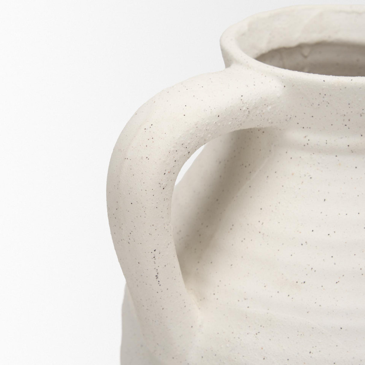 Mercana Tyrus Large Textured Matte White w/ Speckling Ceramic Vase