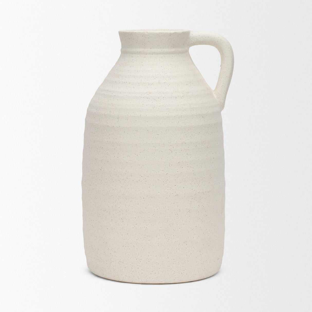 Mercana Tyrus Large Textured Matte White w/ Speckling Ceramic Vase