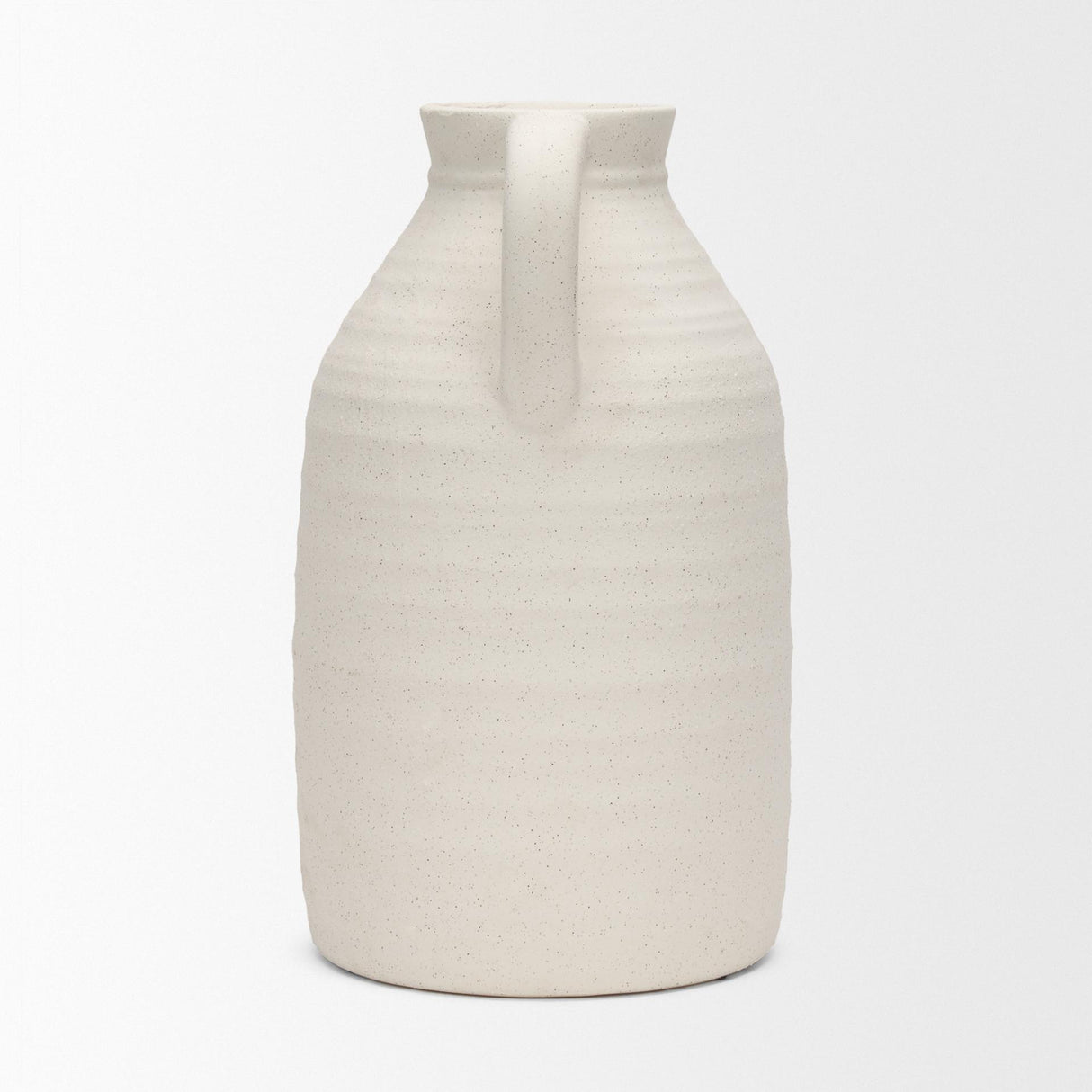 Mercana Tyrus Large Textured Matte White w/ Speckling Ceramic Vase