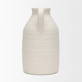 Mercana Tyrus Large Textured Matte White w/ Speckling Ceramic Vase