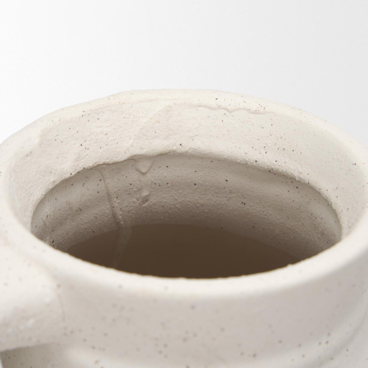 Mercana Tyrus Large Textured Matte White w/ Speckling Ceramic Vase