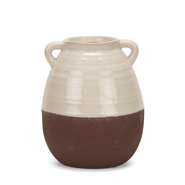 Mercana Tryna Small Beige w/ Matte Brown Ceramic Vase