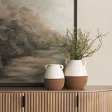 Mercana Tryna Small Beige w/ Matte Brown Ceramic Vase
