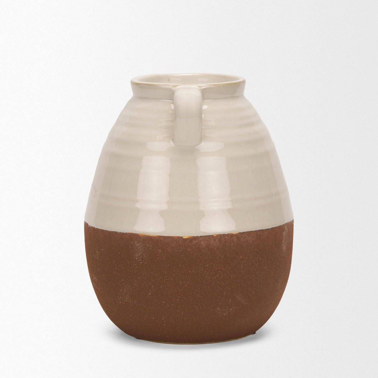 Mercana Tryna Small Beige w/ Matte Brown Ceramic Vase