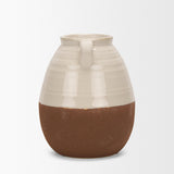 Mercana Tryna Small Beige w/ Matte Brown Ceramic Vase