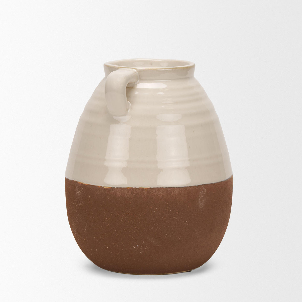 Mercana Tryna Small Beige w/ Matte Brown Ceramic Vase