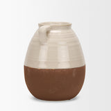 Mercana Tryna Small Beige w/ Matte Brown Ceramic Vase