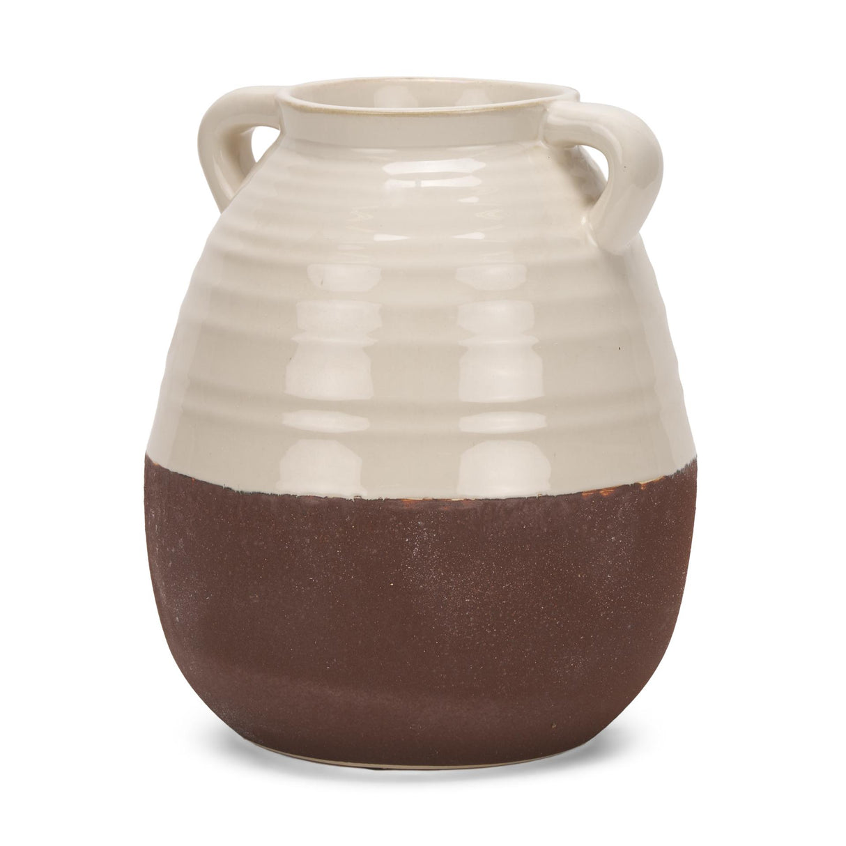 Mercana Tryna Large Beige w/ Matte Brown Ceramic Vase