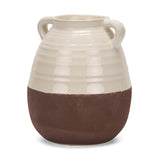Mercana Tryna Large Beige w/ Matte Brown Ceramic Vase
