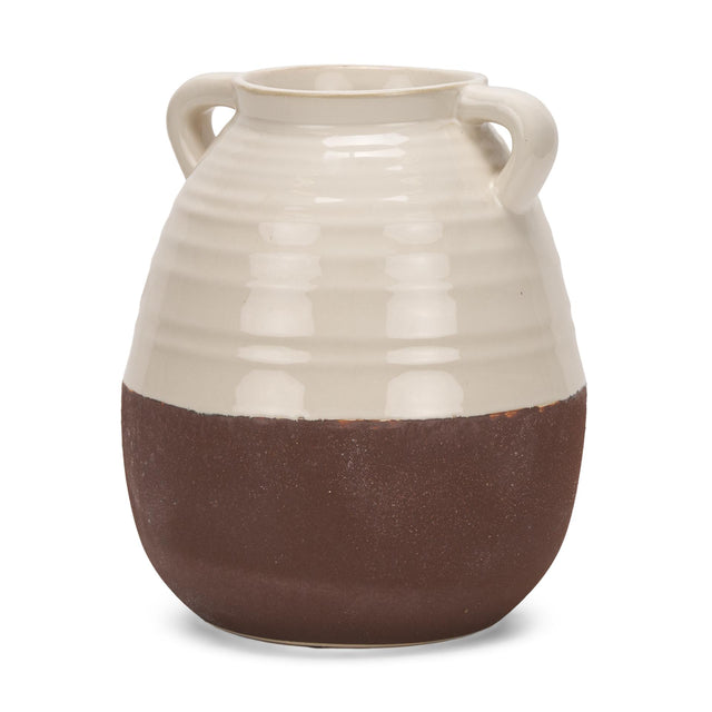 Mercana Tryna Large Beige w/ Matte Brown Ceramic Vase