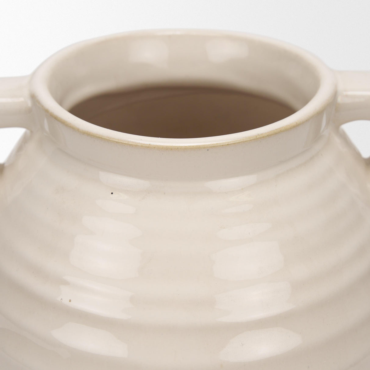 Mercana Tryna Large Beige w/ Matte Brown Ceramic Vase