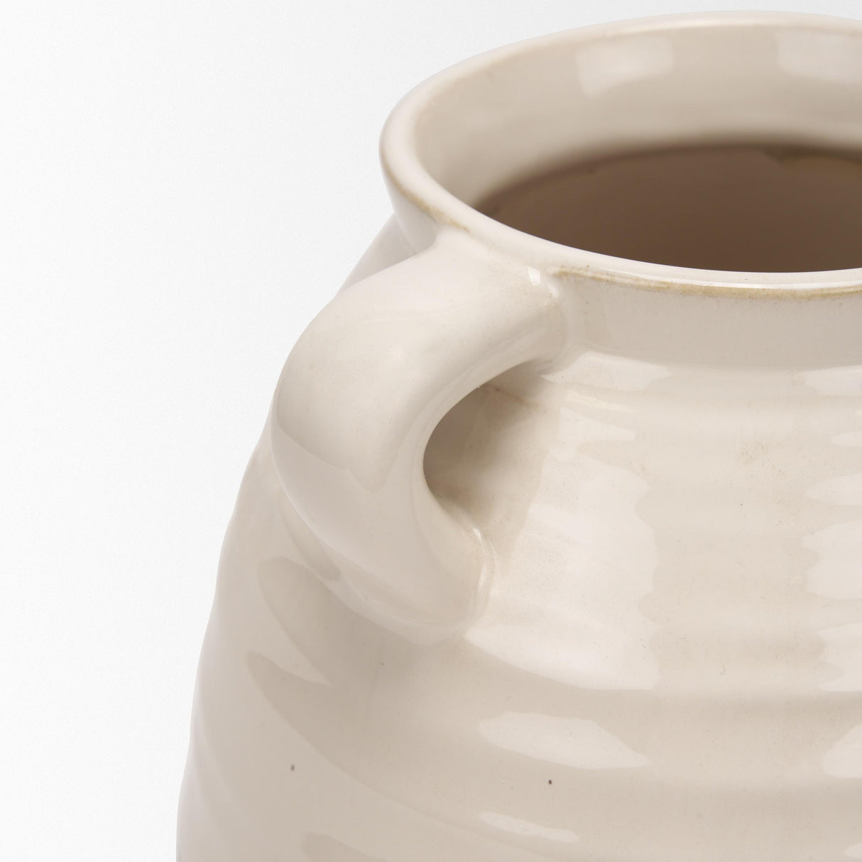 Mercana Tryna Large Beige w/ Matte Brown Ceramic Vase