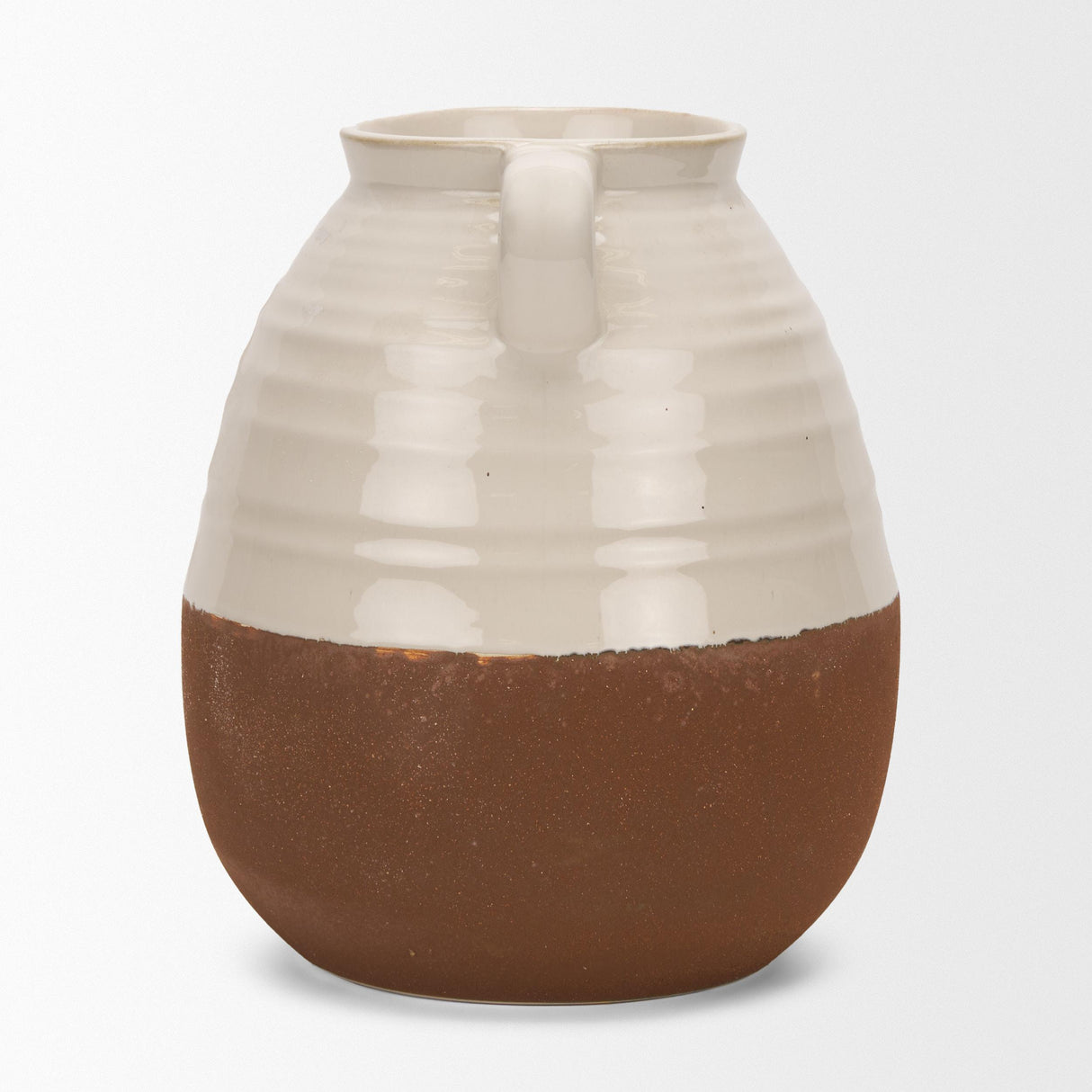 Mercana Tryna Large Beige w/ Matte Brown Ceramic Vase