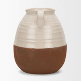 Mercana Tryna Large Beige w/ Matte Brown Ceramic Vase