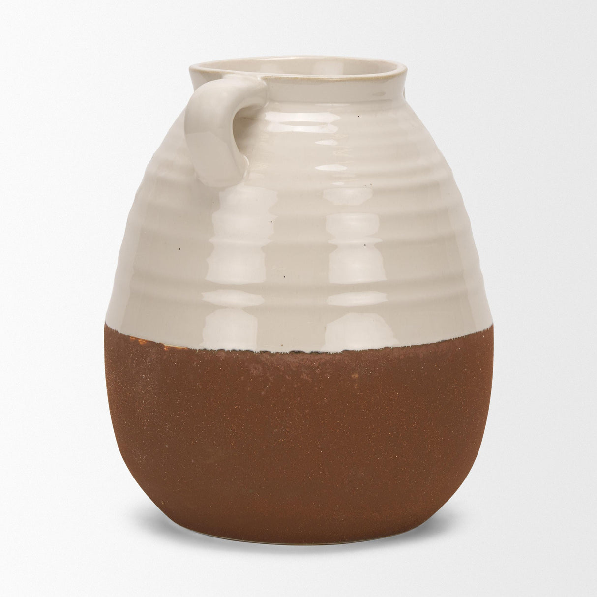 Mercana Tryna Large Beige w/ Matte Brown Ceramic Vase