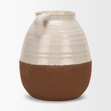 Mercana Tryna Large Beige w/ Matte Brown Ceramic Vase