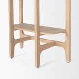 Mercana Taylin Light Brown Solid Wood Open Bookshelf
