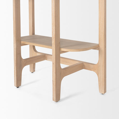 Mercana Taylin Light Brown Solid Wood Open Bookshelf