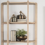 Mercana Taylin Light Brown Solid Wood Open Bookshelf
