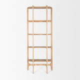 Mercana Taylin Light Brown Solid Wood Open Bookshelf