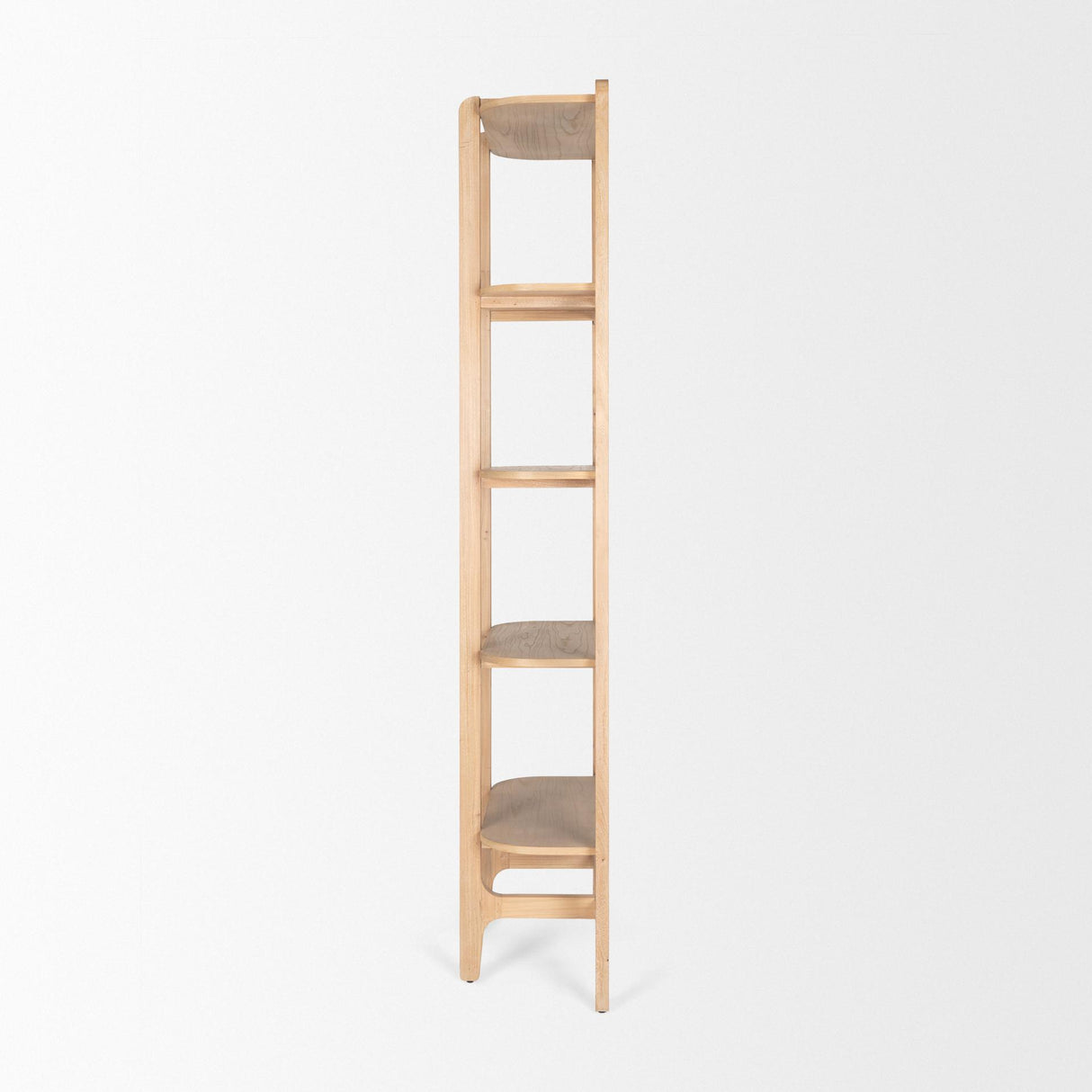 Mercana Taylin Light Brown Solid Wood Open Bookshelf