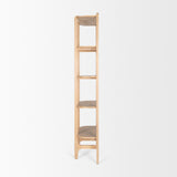 Mercana Taylin Light Brown Solid Wood Open Bookshelf
