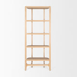 Mercana Taylin Light Brown Solid Wood Open Bookshelf