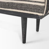 Mercana Shae Black Wood w/ Black and Cream Upholstered Bench