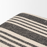 Mercana Shae Black Wood w/ Black and Cream Upholstered Bench