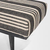 Mercana Shae Black Wood w/ Black and Cream Upholstered Bench