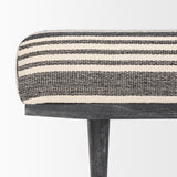 Mercana Shae Black Wood w/ Black and Cream Upholstered Bench