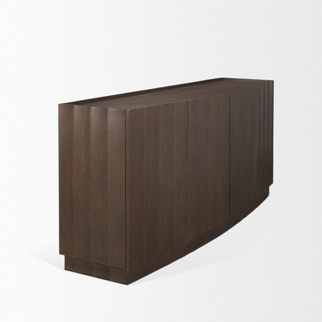 Mercana Swanson Dark Brown Wooden Scalloped Sideboard