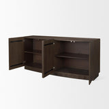 Mercana Swanson Dark Brown Wooden Scalloped Sideboard
