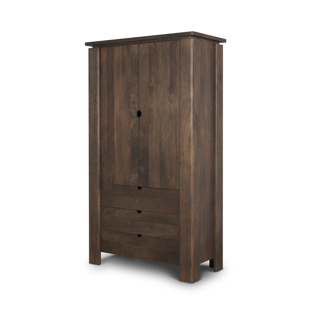 Mercana Wallen Solid Dark Brown Wood Curio Cabinet