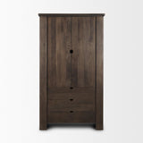 Mercana Wallen Solid Dark Brown Wood Curio Cabinet