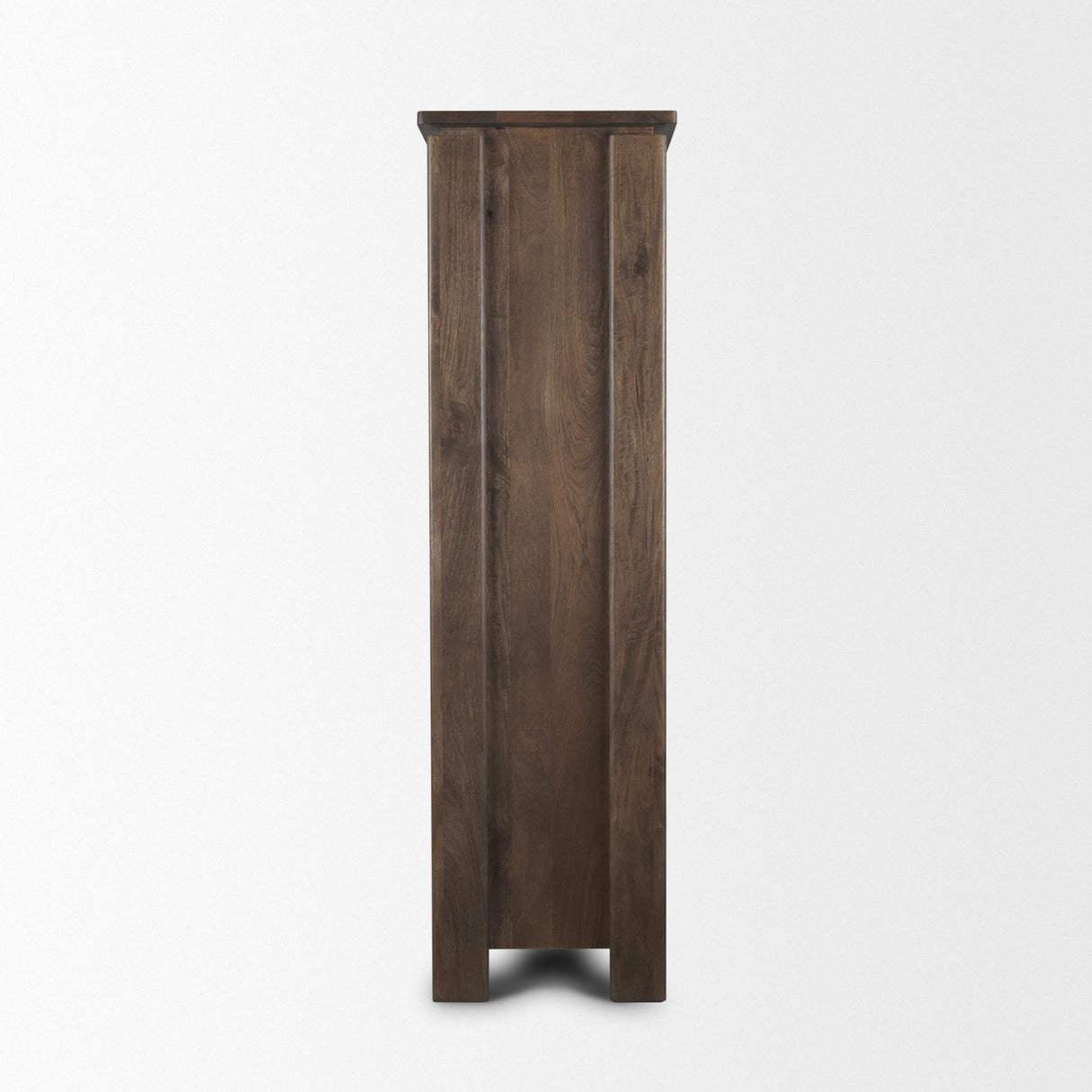 Mercana Wallen Solid Dark Brown Wood Curio Cabinet