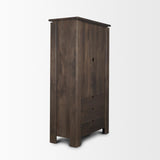 Mercana Wallen Solid Dark Brown Wood Curio Cabinet