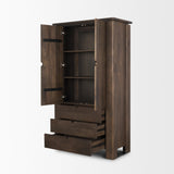 Mercana Wallen Solid Dark Brown Wood Curio Cabinet