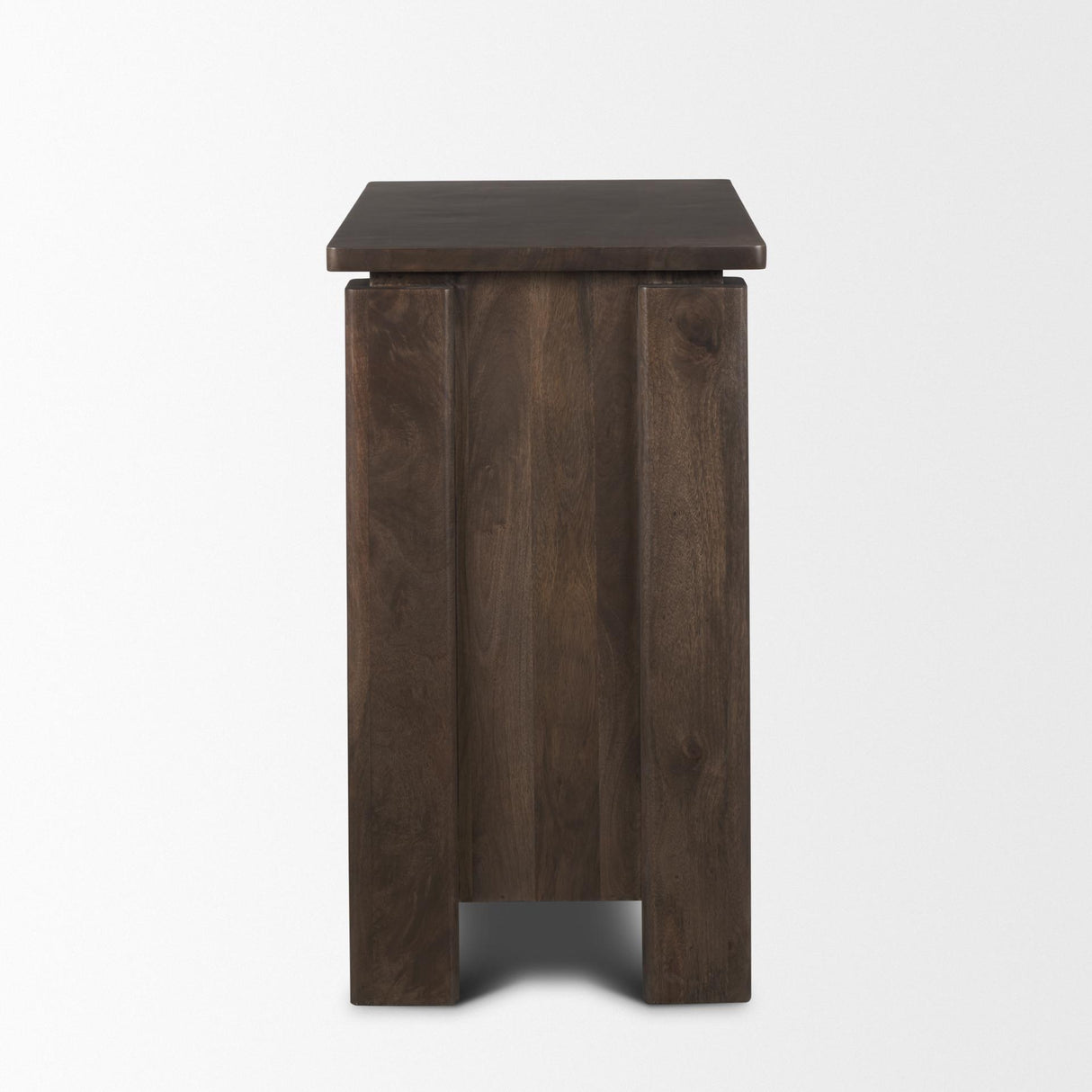 Mercana Wallen Solid Dark Brown Wood 3 Drawer Accent Cabinet