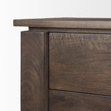Mercana Wallen Solid Dark Brown Wood 3 Drawer Accent Cabinet