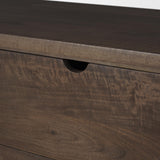 Mercana Wallen Solid Dark Brown Wood 3 Drawer Accent Cabinet